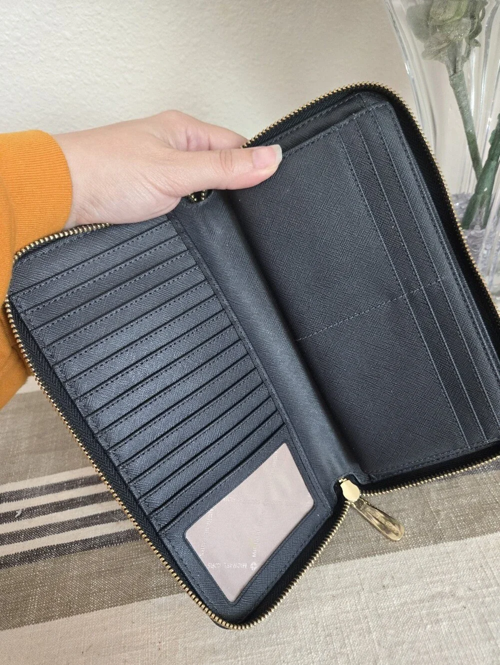Michael Kors Large Navy Signature Zip-Around Wallet